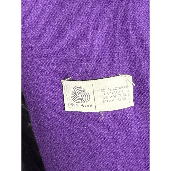 Vintage Art De La Mode Purple Wool Coat Womens Long Made USA 80s - Picture 14 of 14